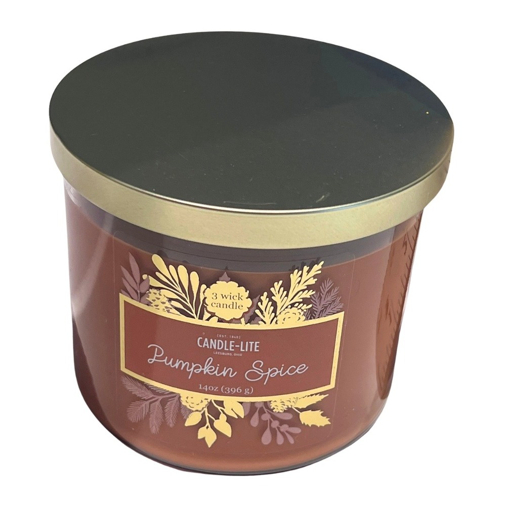 Candle-Lite Pumpkin Spice 3 Wick Candle 14oz Fall Autumn Home Decor